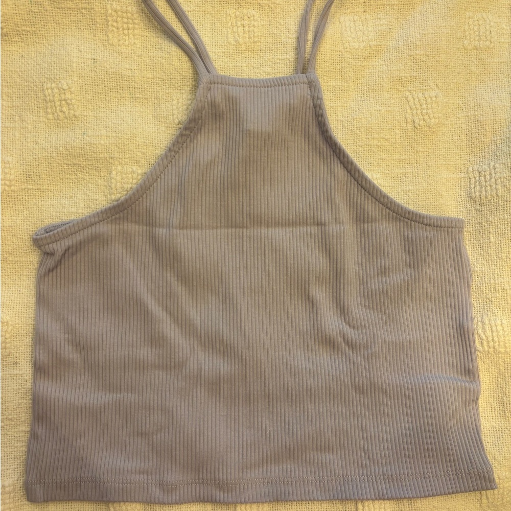 Tan Ribbed Women's Top
